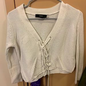Forever 21 lace-up sweater long sleeve